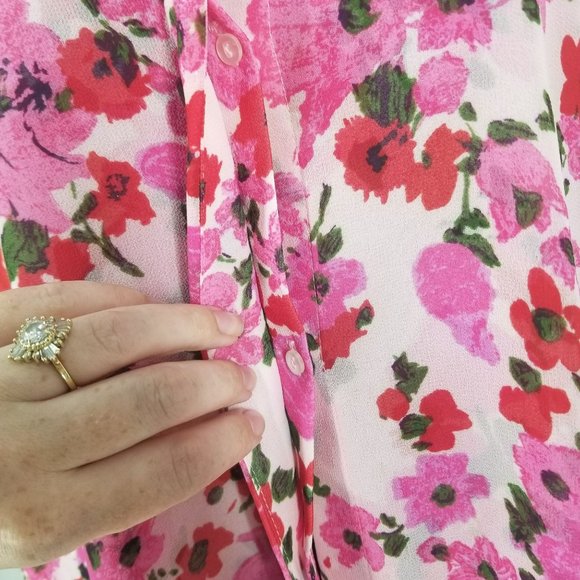 Misa Los Angeles Pink Floral Blouse - Picture 8 of 15